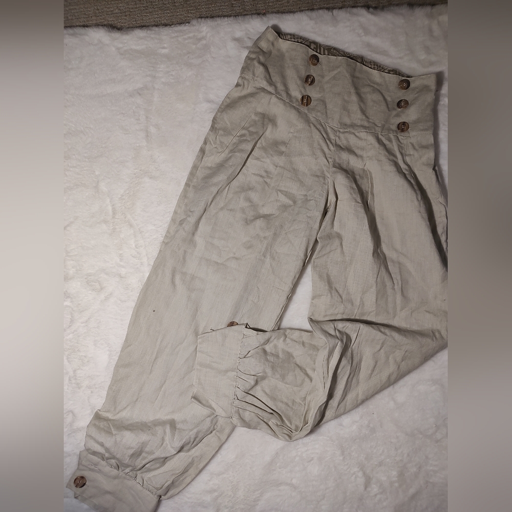 Lightweight High-waisted Linen Pants